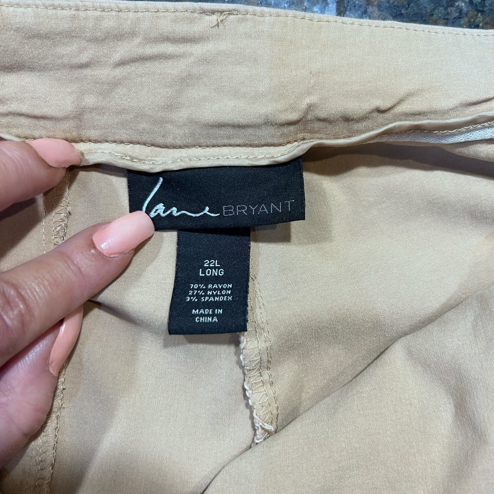 Lane Bryant straight leg khaki pants with good stretch size 22 long